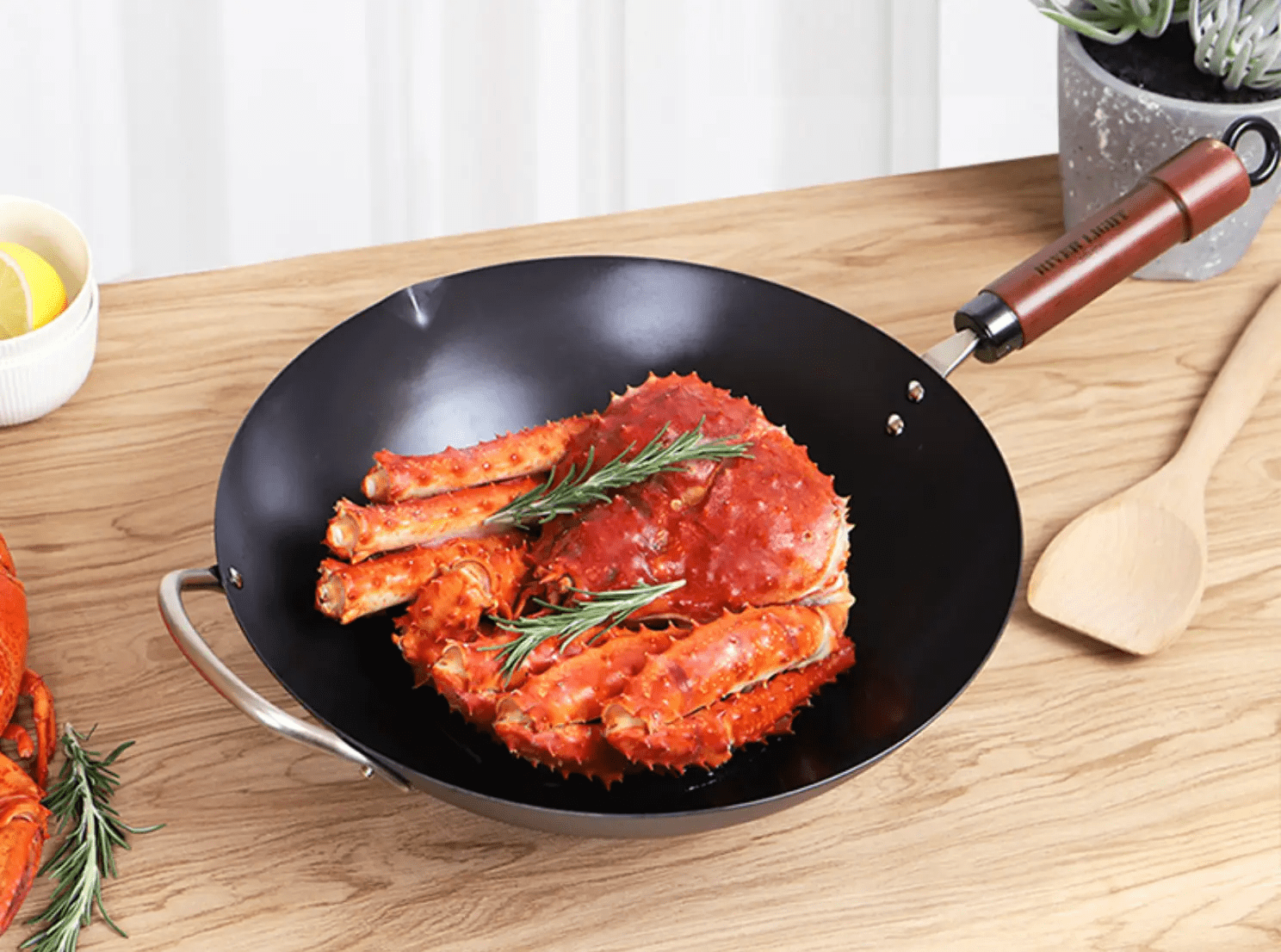 Traditional Chinese wok for stir-frying and deep-frying